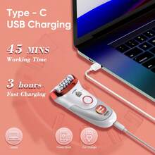 1pc Women's Electric Shaver, Home Use Washable Roller Epilator, USB Rechargeable Intimate Hair Trimmer, Razor - View 4