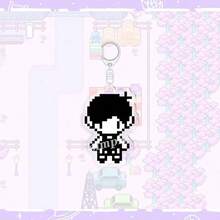 Gantungan Kunci Karakter Pixel OMORI, Liontin Perangkat Game, Aksesori Portabel Bergaya yang Dapat Dikoleksi - Coffee Brown - View 20