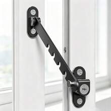 Children Safety Lock Door Window Windproof Support Lock Strap, Stainless Steel Material 5-Position Adjustable Door Window Limit Safety Lock, Indoor Baby Drawer Lock Strap Fixer - Multicolor - View 4