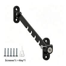 Children Safety Lock Door Window Windproof Support Lock Strap, Stainless Steel Material 5-Position Adjustable Door Window Limit Safety Lock, Indoor Baby Drawer Lock Strap Fixer - Multicolor - View 10