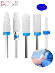 DeDryDS 5件組電動美甲修甲機套組，附旋轉鑽頭/磨頭，美甲與足部護理工具 - 彩色 - 查看 2