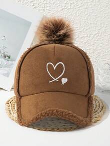 1pc Women's Thick Baseball Cap Embroidered Heart Ball Fashion Vacation Cool Autumn/Winter Casual - Multicolor - View 7