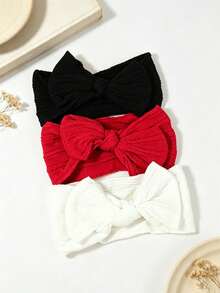3pcs Solid Color Knotted Decorative Hairbands Non-Slip Casual Hair Ties Suitable For Daily Use - Multicolor - View 9