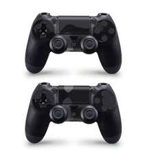 Dark Gray Camouflage Pattern Vinyl Sticker Set Compatible With PS4 Slim, Full Set Includes Console Sticker + 2 Controller Stickers, Premium PVC Material, Scratch-Resistant And Wear-Resistant, Removable Without Residue Game Console Decorative Film - View 3