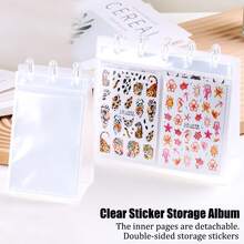 Large Capacity Sticker Storage Album, Japanese-Style Semi-Transparent ...