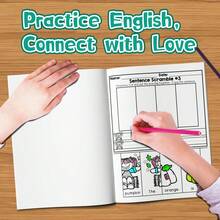 English Sentence Building Notebooks, Sentence Scramble, Picture-To-Sentence Matching, Cut & Paste Word Activities, Writing Practice, Vocabulary, Grammar & Verbal Skills Learning Worksheets, English Edition - English Sentence Building - View 7