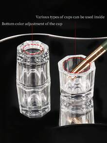 Nail Polish Crystal Liquid - Crystal Cup - Transparent Glass Single Liquid Bowl For Moistening Nails, Acrylic Powder Support, Acrylic Glass Container For Nails - Clear - View 4