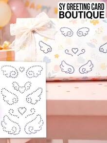 1pc/2pcs Rhinestone Decor Stickers, Self-Adhesive Heart Angel Wings Rhinestone Stickers, Pink Acrylic Glitter Rhinestone Decor, Suitable For Phone Cases, Gift Boxes, Packaging, Digital Device Exterior Decoration - Decorative Stickers - View 8