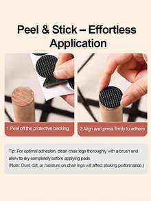 EVA Non-Slip Foot Pads Set, Suitable For Furniture, Tables, Chairs, Hardware, Firmly Grips Hardwood Floors And Smooth Surfaces, Chair Leg Floor Protectors, Available In Multiple Sizes - Black - View 6