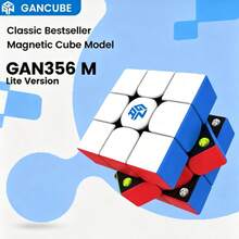 1 buah GAN356M Lite 56mm 3x3 Magnetic Speed Cube, Cocok untuk Anak Laki-laki, Perempuan, Pemula, dan Dewasa, Cocok untuk Kompetisi Edukasi, Hadiah Liburan dan Ulang Tahun GAN356 - MultiWarna - View 4