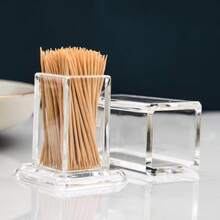 4 Packs PMMA Toothpick Holder, Transparent Acrylic Toothpick Holder, Simple Transparent Toothpick Holder, Elegant And Clean, Suitable For Home Kitchen Storage, Creative Portable Toothpick Holder - View 4