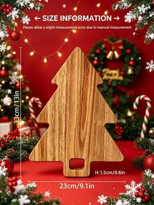 1PC Cutting Board, Chopping Board, Cheese Board, Kitchen Accessory, Christmas Tableware, Christmas Table Decor, Christmas Decoration, Home Decor, Kitchen Decor, Wooden Tray, Home Goods, Wooden Kitchen Accessory, Can Be Used For Cutting Meat, Vegetables, Fruits, Cheese, Ham, Also Can Be Used As A Serving Tray, Christmas Tree Shape, Responding To Christmas Atmosphere, Suitable For Home And Restaurant Purchase, Suitable For Halloween, Christmas And Other Holidays - Coffee Brown - View 9