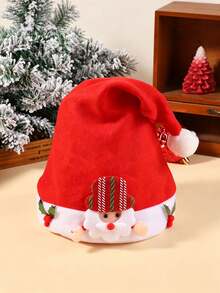 1pc Christmas Hair Accessory Santa Claus Hat Cartoon Kids Hat Christmas Gift Kids Cartoon Hat - Multicolor - View 5