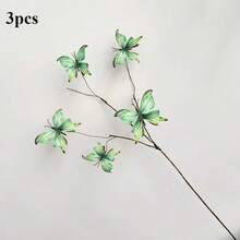 Artificial Butterfly Branches, Fake Butterfly Flower Stems, Bendable Stem Vases For Flower Arrangement, Home Dining Table Center, Wedding, Window Decoration - Multicolor - View 9