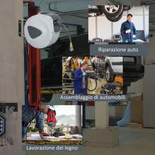 DURHAND Avvolgitubo Automatico 15m + 140cm con Attacco Ø1/4'', Pressione Max 24 Bar, Montaggio a Parete e Ruotabile di 180°, Grigio - B - Visualizzare 4