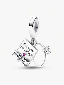 1pc Heart-Shaped Rhinestone Eiffel Tower Pendant Bead For Bracelet DIY, Women's Jewelry Daily Matching Decoration, Girls Accessory - Silver - View 14