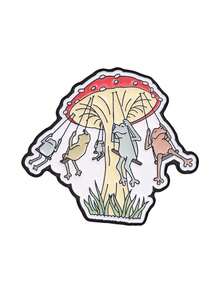 Mushroom Swing Frogs Enamel Pin Fairy Tale Cartoon Frog Lapel Badge Metal Brooch For Backpack Jacket Cute Accessory Gift - Multicolor - View 10