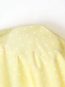 2026 New Elegant Commuter Style Women's Black & White Polka Dot Lace Patchwork A-Line Skirt, Summer Yellow - Yellow - View 8
