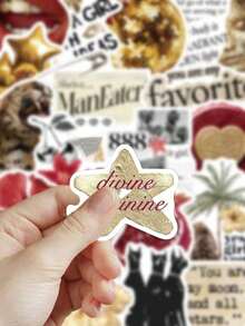 50pcs Golden Lucky Girl Y2K Stickers,Waterproof Cartoon Gift Decorative Stickers For Skateboard Guitar Luggage Laptop Phone Case Decor DIY Graffiti Stickers - A - View 4