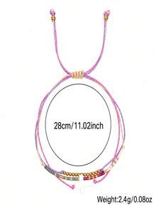 1PC Fashionable Minimalist Colorful Nylon Cross Bracelet, Adjustable Bracelet, Baptism Gift, Blessing Gift - Multicolor - View 5