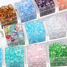 200pcs 3*6mm Colorful Transparent Glass Beads Spacer Beads DIY Jewelry Making Accessories For Necklace Bracelet Pendant Loose Beads - Transparent Abacus Glass Beads - View 5