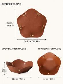 1Pc Multi-Color Solid Leather Trinket Tray, Minimalist Modern Style Flower Shaped Storage Tray, Multi-Purpose Desktop Organizer For Home Bedroom & Vanity Daily Storage,Shower Curtain For Bathroom,Shower Curtains - Multicolor - View 11
