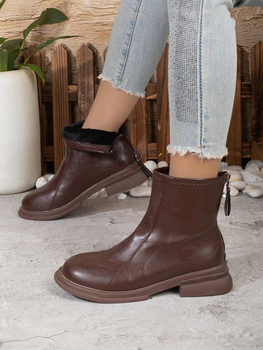 Ladies Polka Dot Print Flat Sandal Booties, Open Toe Ankle High Design, Slouchy Fold Over Shaft Summer Casual Footwear - Brown - View 1