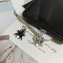 1pc Fashionable Personalized Spider Phone Dust Plug, Design, Durable Protective Cover - Multicolor - View 4