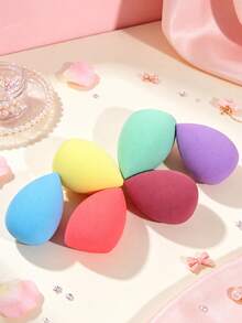 Disney 6pcs Colorful Makeup Sponge Set, Ultra Soft Multi-Shape Facial Makeup Tools, Suitable For Foundation, Cream And Powder, Portable Transparent Storage Box Set, Ideal For Daily Facial Care - Multicolor - View 8