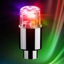2 paquetes de luces LED para válvulas de neumáticos de coche, luces de neumáticos con colores intermitentes, luces ambientales de neón universales e impermeables para coche, bicicleta, tapas de válvulas de neumáticos, luces decorativas. - Caqui - Ver 1