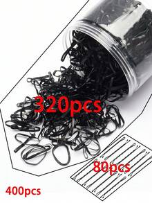 500/1500/3000入黑色一次性小橡皮筋，適合小女孩綁頭髮，高彈性耐用橡皮筋 - 黑色 - 查看 8