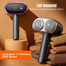 Dual-Head Fabric Shaver 800mAh Rechargeable Digital Display 12 Blades Lint Remover Large Capacity Storage Box Electric Clothing Lint Trimmer Suitable For Sweaters And Coats - Invisible dust collection box - View 7