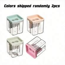 Cartoon Pencil Sharpener, Simple Dual-Hole Pencil Sharpener, Small Portable Pencil Sharpener, Learning Supplies - Multicolor - View 7