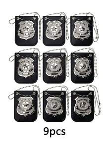 Multi-Piece Set Police Costume Cosplay Badge Theme Party Costume Dress-Up Role Play - A - View 5
