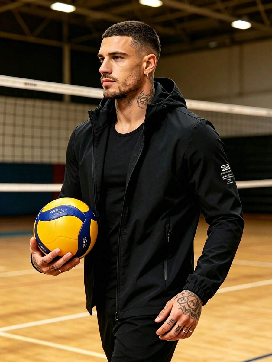 Men's Hooded Jacket, Autumn & Spring Casual Outerwear, Multiple Colors Available, Simple Versatile Fashion Jacket - Black - View 1