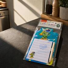 MOTARRO Astronaut Magnetic Sticky Notes Set, Includes Wooden Pencil, Refrigerator Memo Pads - Astronaut Green - View 1