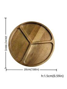 1pc Wooden Cheese Board, Round Divided Wooden Tray, Dish Platter, Table Fruit Bowl, Charcuterie Board, Cold Cut Meat Platter, Dessert Plate, Coffee Tray, Kitchen Fruit Bowl, Christmas Dish Server, Decorative Solid Wood Divided Tray, Bathroom Tray, Bathroom Accessory, Serving Platter, Multi-Functional Cheese Plate, Home Decor, Suitable For Kitchen, Bathroom, Living Room, Bedroom, Vanity, Party And Holiday Gathering - View 8