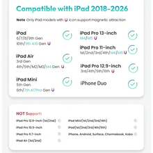 iPad 觸控筆快速充電版，支援掌心拒斥、傾斜感應，相容 iPhone Duo、2018-2027 Air 3/4/5/6/7、Mini 5/6/7、6/7/8/9/10/11、Pro 11"、Pro 12.9" M3 M4 - 白色 - 查看 7