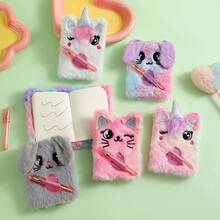 Cartoon Lop Ear Rabbit Plush Notebook Cute Small Notebook With Pen Children's Birthday Gift Creative Stationery - Multicolor - View 9