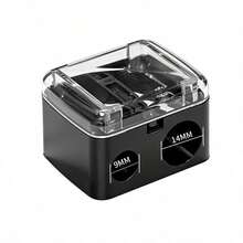 1 Black High-End Five-Hole Eyeliner Eyebrow Pencil Cosmetic Pencil Sharpener, Large And Small Five-Hole Design Pencil Sharpening Tool, Portable Multifunctional Pencil Sharpener - Black - View 6