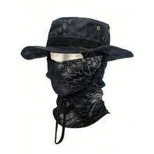2pcs Unisex Sun Hat Bucket Hat UPF 50+ Jungle Hat + Camouflage Face Mask, Foldable, Hiking, Beach, Fishing, Summer, Hunting - Multicolor - View 13