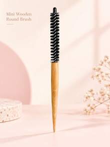 Mini Wooden Round Hair Brush Small Barrel Curling Comb Bangs Styling Brush Root Volume Hair Roller Comb Blow Dry Hair Tool For Fringe Inner Curl Styling Anti Static Hair Care Accessory - Multicolor - View 10