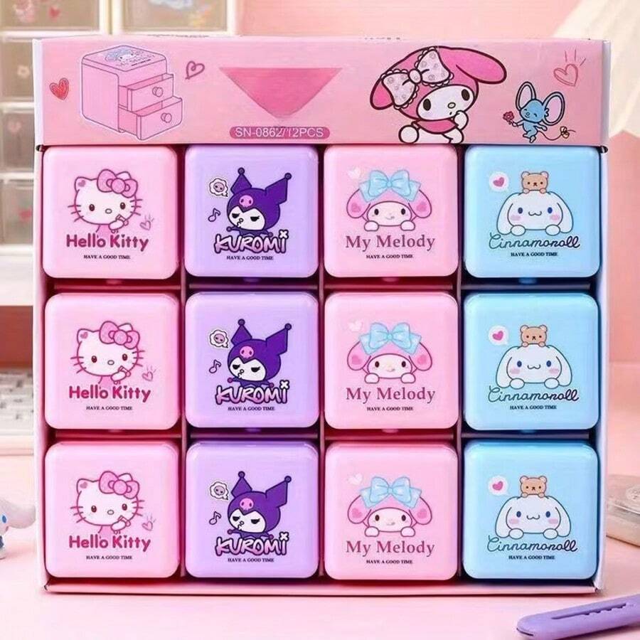 Hasbro [Authorized]Sanrio Desktop Drawer Storage Box, Sanrio Jewelry Organizer Box, Cute Gift Box, Creative Cartoon Design Suitable For Pens, Erasers, Rulers And Accessories With Cute Character Illustrations, Portable Storage | Playful Desk Accessories | Decorative Storage, Fun Office Supplies, Home Storage Desk And Drawer Organizer - One Size - View 1