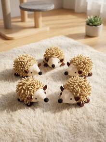1pc Brown Cute Plush Hedgehog Cat Toy Fluffy Durable Kitten Teeth Cleaning Chew Play Toy Indoor Interactive Cat Toy Suitable For Small And Medium-Sized Cats To Reduce Boredom - Plush Hedgehog Mouse - View 3