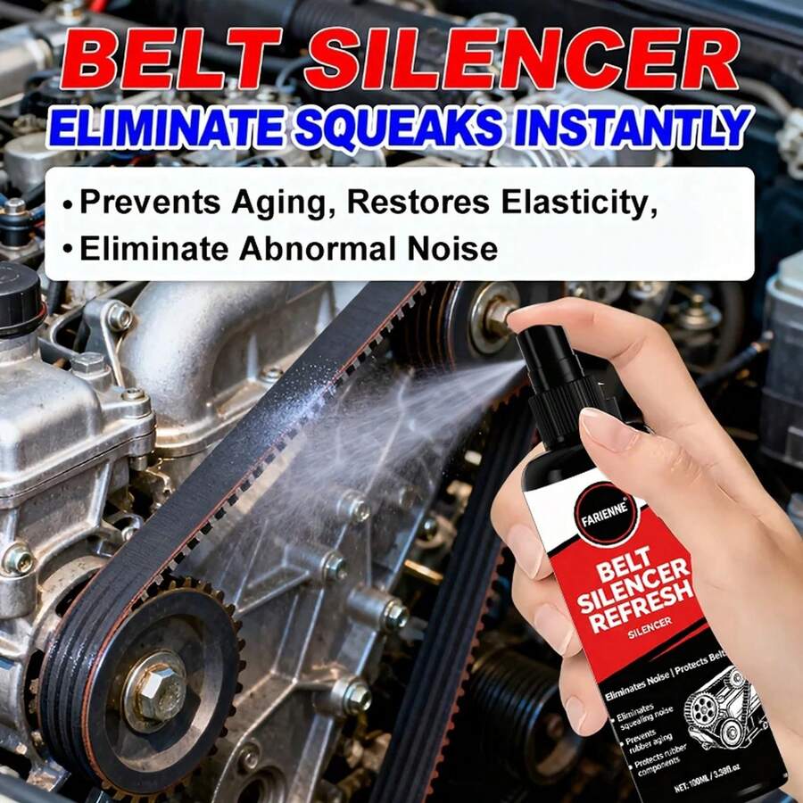 El spray lubricante para correas de motor reduce el ruido, restaura la elasticidad y previene el envejecimiento y las grietas en correas de automóviles, correas de transmisión de cintas de correr y compresores de aire acondicionado. - 100 ml - Ver 1