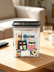Medicine Cabinet Pattern Transparent ,My Medicine Bag Print Dustproof And Moisture,Medicine Storage, Miscellaneous Item Storage,Home And Dormitory Use - Multicolor - View 6