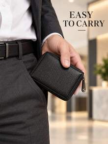 2/1 buah Dompet Kartu Kulit Imitasi Ultra Tipis dengan Kantong Koin Berresleting, Tempat Kartu Minimalis dan Ringkas, Unisex, Cocok untuk Perjalanan, Kerja, dan Penggunaan Sehari-hari/Set - MultiWarna - View 6