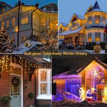 Highly Attractive Outdoor Holiday Lighting, This Solar Powered Wave Ice String Light Specification 4m*0.6m, Equipped With 96 LED Beads, Supports Warm Light, White Light, And Colorful Three Light Colors Switchable At Will. The Wave-Shaped Design With Fluid And Soft Lines Creates A Rich Layered Effect After Hanging, Easily Beautifying Outdoor Spaces. Solar Powered, Automatically Stores Energy From Sunlight During The Day And Turns On Automatically At Night, No External Power Source Required, Simple Installation Without Wiring. - Solar Icicle Lights - View 12