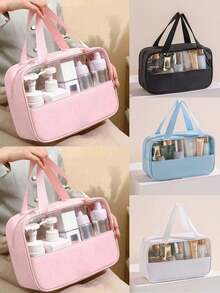Transparent Travel Toiletry Bag, PVC Makeup Bag, Unisex Travel Toiletry Bag, Cosmetic Storage Bag, Travel Organizer Accessory, Waterproof Large Capacity Design, Suitable For Daily Use, Business Travel - Multicolor - View 11