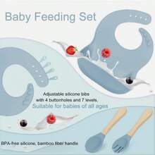 8 Pcs Set Silicone Led Weaning Supplies Utensils Cup Bowl - Multicolor - View 5
